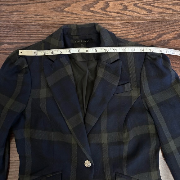 Belle Vere Navy & Green Blazer Jacket Small - Picture 13 of 13